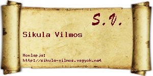 Sikula Vilmos névjegykártya